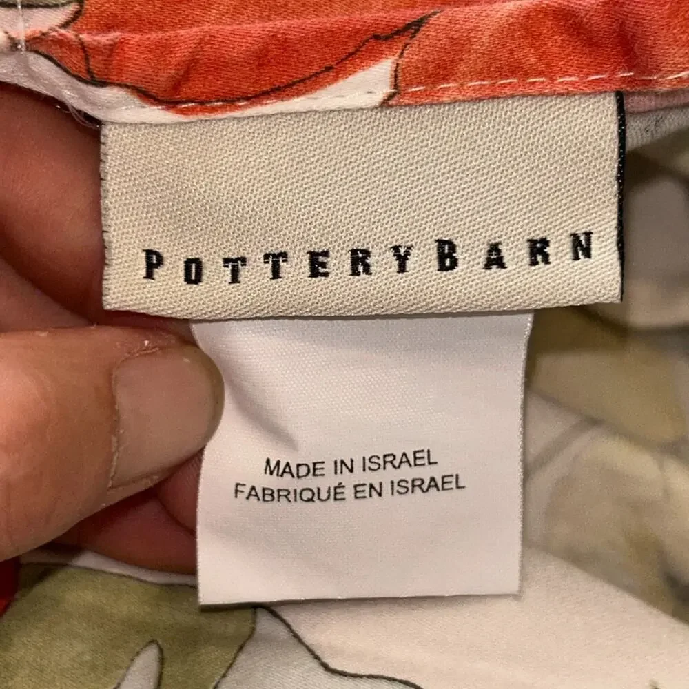 Pottery Barn Sophia Floral Orange Poppy twin duvet cover